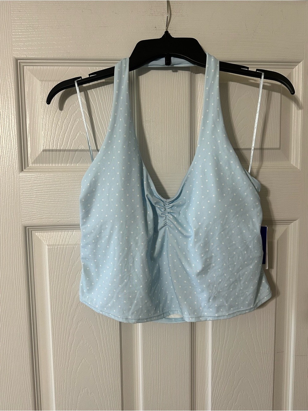 Joylab Light Blue Polka Dot Halter